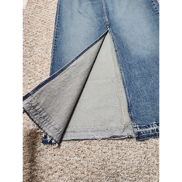Wrangler Denim Maxi Skirt Size 6 Raw Hem Front Split NWT - Picture 4 of 15